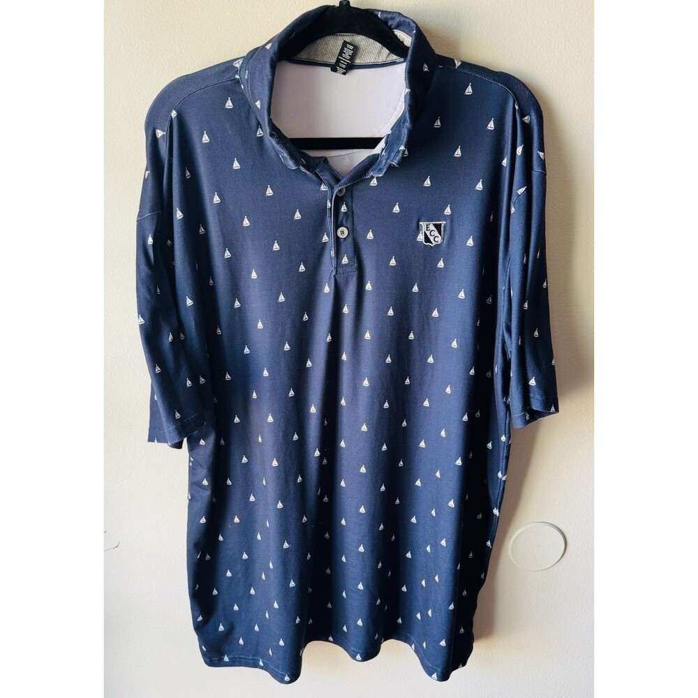 AndersonOrd Polo Shirt Mens XL -Performance Golf Stretch Logo ECC- Blue